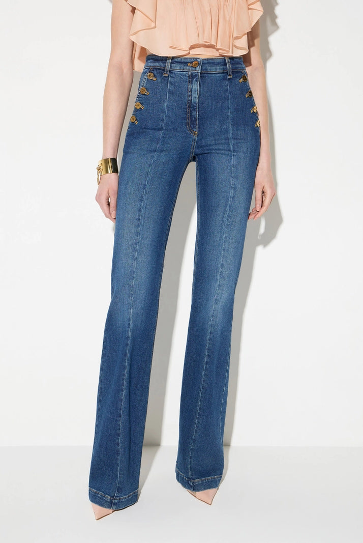 JEANS PALAZZO BOTÓN