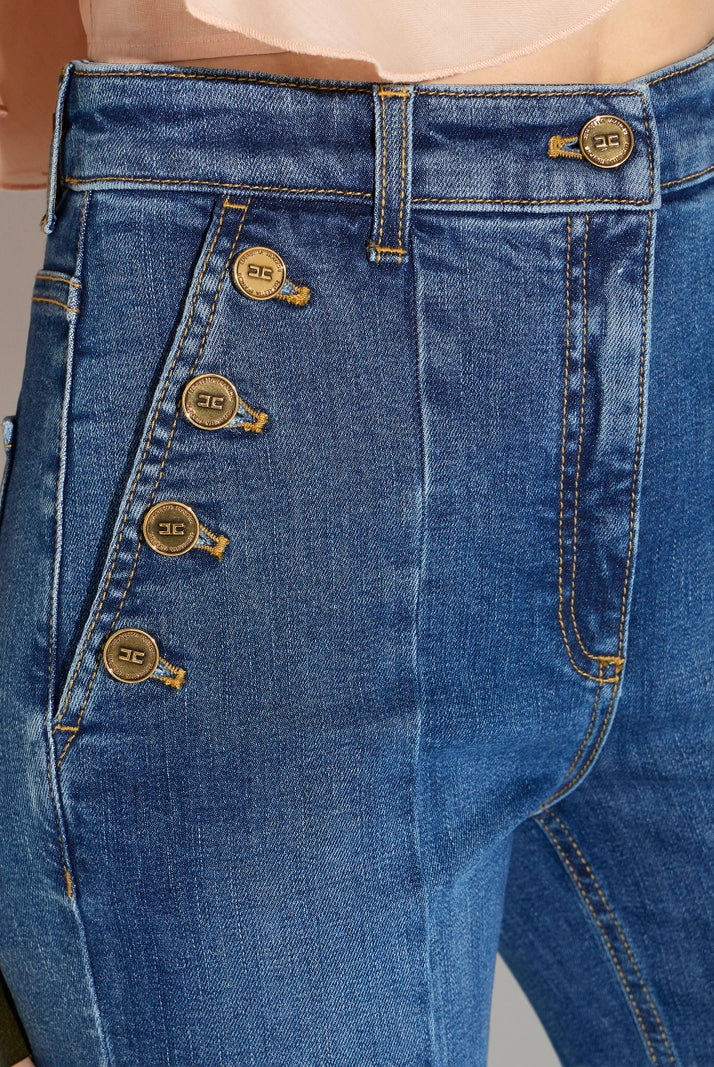 JEANS PALAZZO BOTÓN