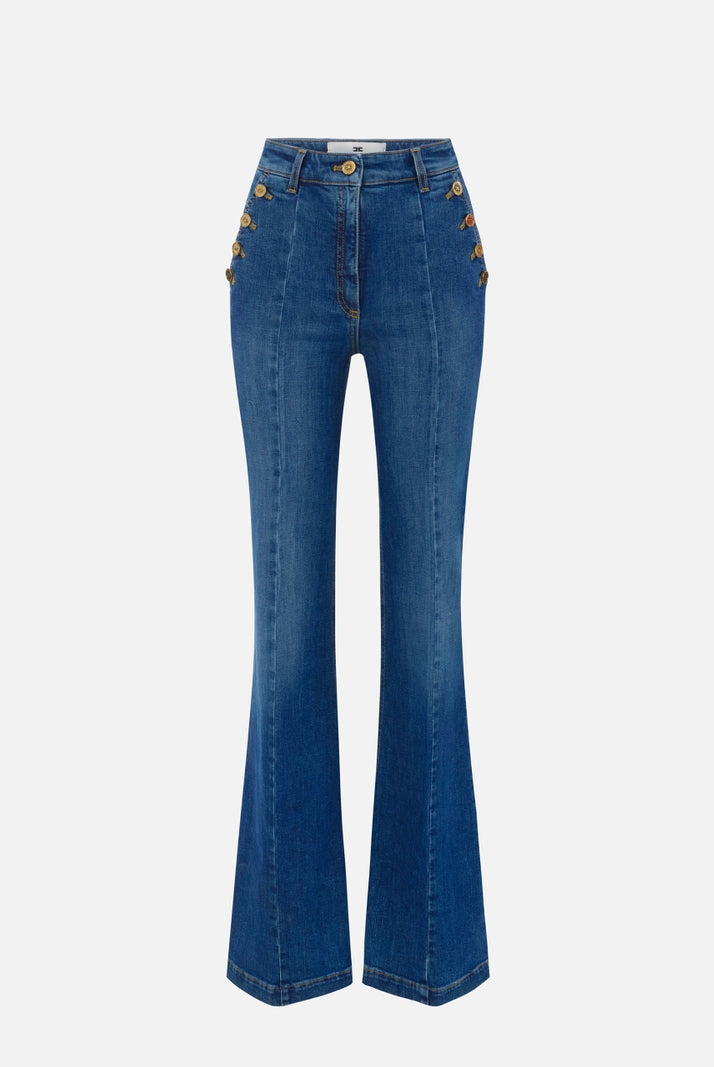 JEANS PALAZZO BOTÓN