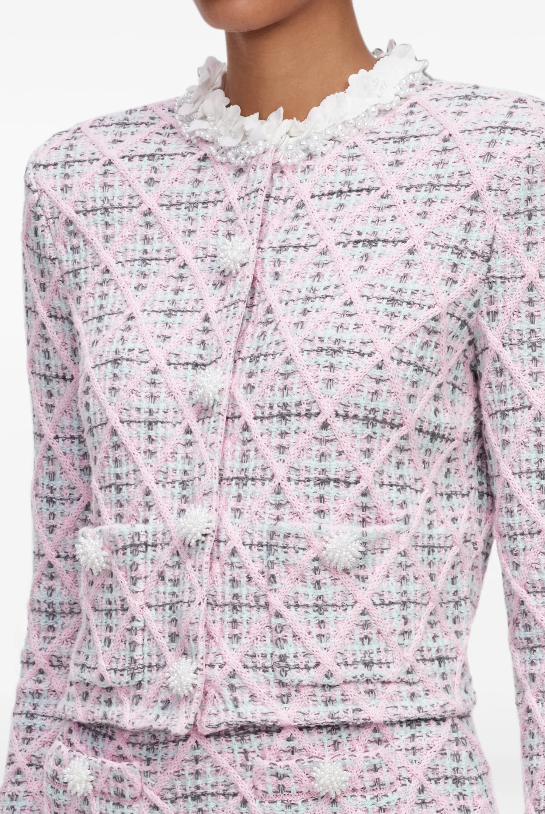CHAQUETA ROMBOS FLORECITAS