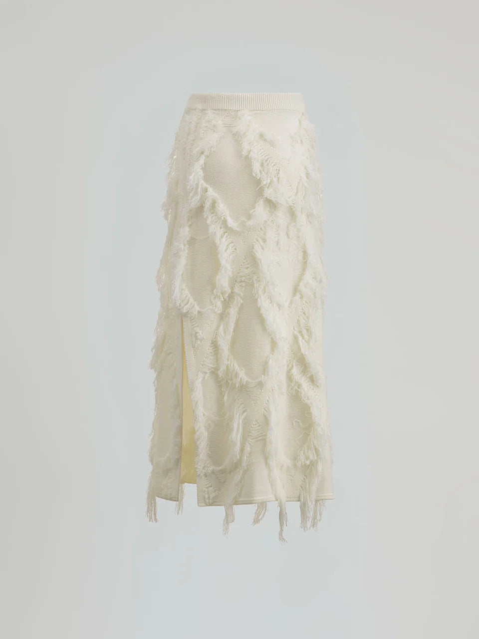 FALDA MIDI ROMBOS FLECOS