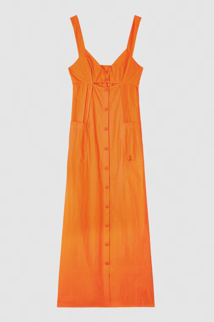 VESTIDO CAMISERO LARGO DE ALGODÓN TÉCNICO