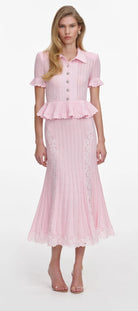 VESTIDO PUNTO CALADO & PEPLUM