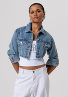 CAZADORA CROPPED BRILLOS