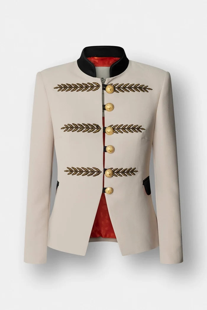 BLAZER CORTA BORDADA BEIGE RENATA