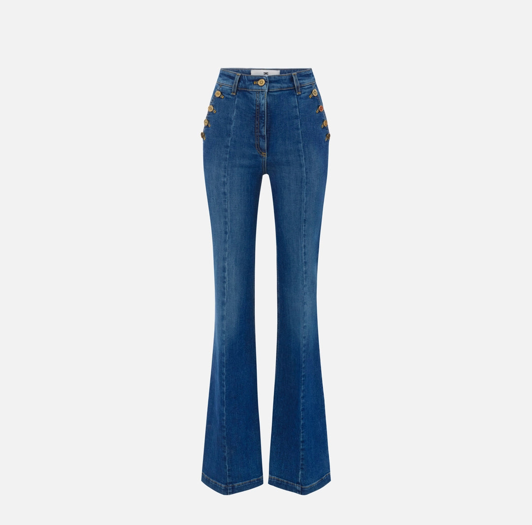 JEANS PALAZZO BOTÓN