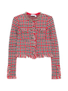 CHAQUETA CHECK FRAYED KNIT