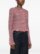 CHAQUETA CHECK FRAYED KNIT