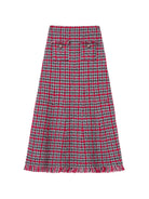 FALDA CHECK FRAYED KNIT