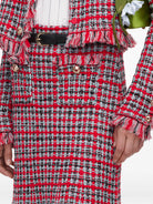 FALDA CHECK FRAYED KNIT