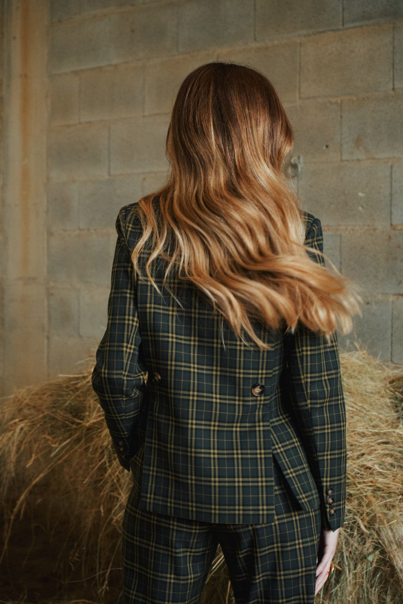 BLAZER TRAJE TARTAN VERDE