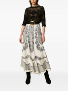 FALDA MIDI FLORES LUNARES