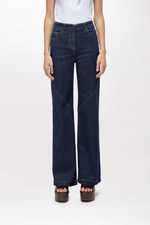 JEANS WIDE LEG COSTURAS