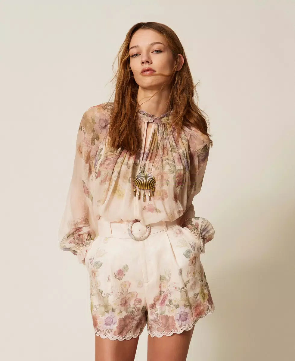 BLUSA FLORES PLISADA