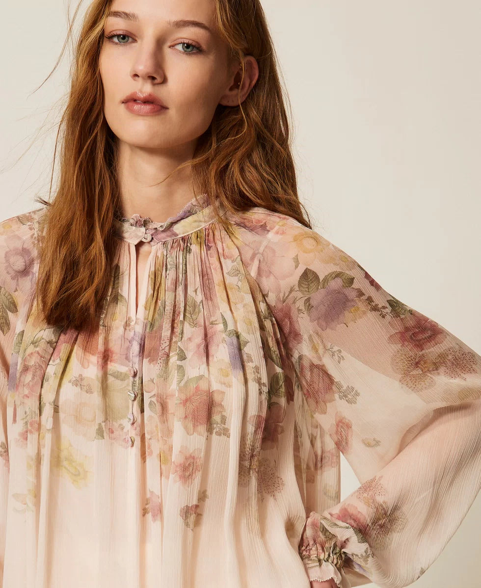 BLUSA FLORES PLISADA