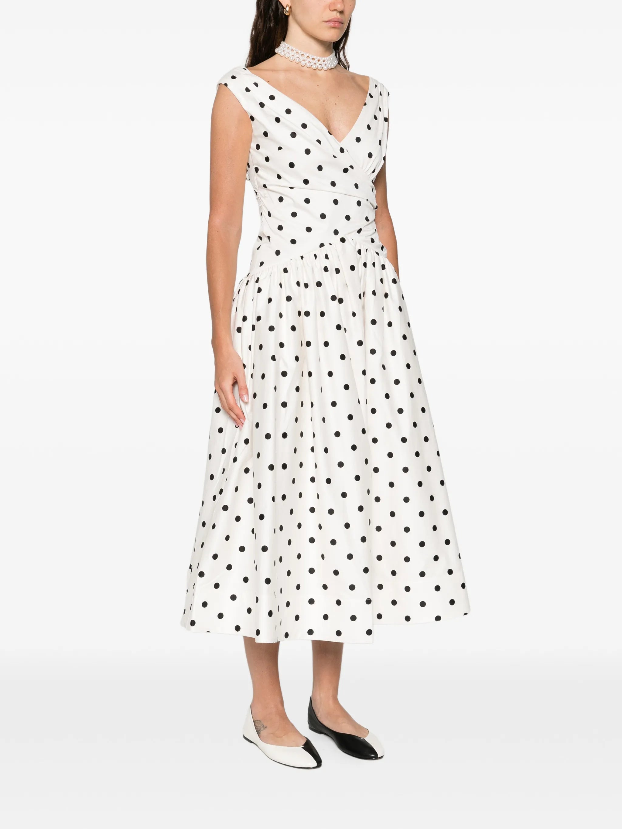 VESTIDO CREAM POLKA