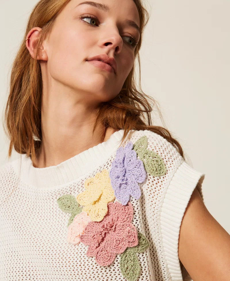 TOP FLORES CROCHET