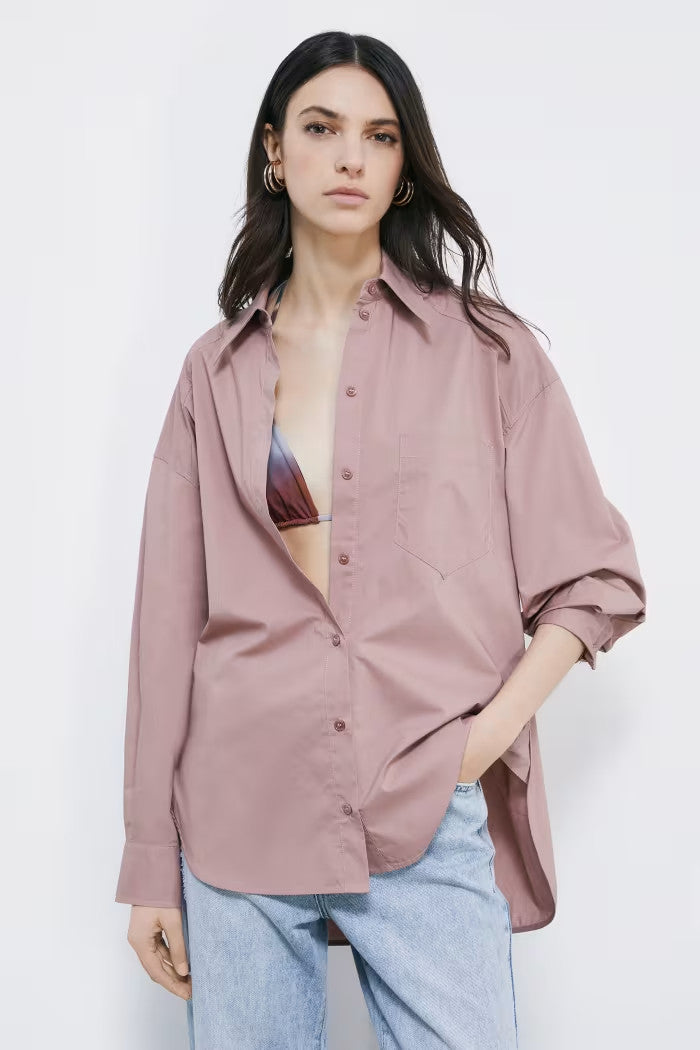 CAMISA OVERSIZE ALGODÓN LOGO 